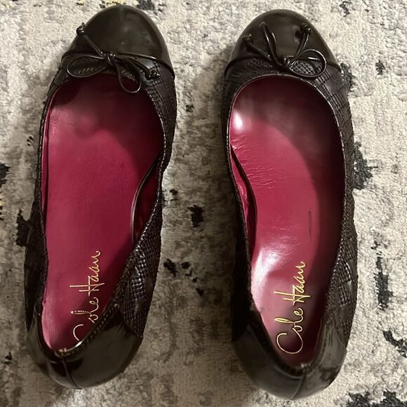 Cole Haan Nike Air brown wedge rounded toe shoes 8 - Picture 2 of 7